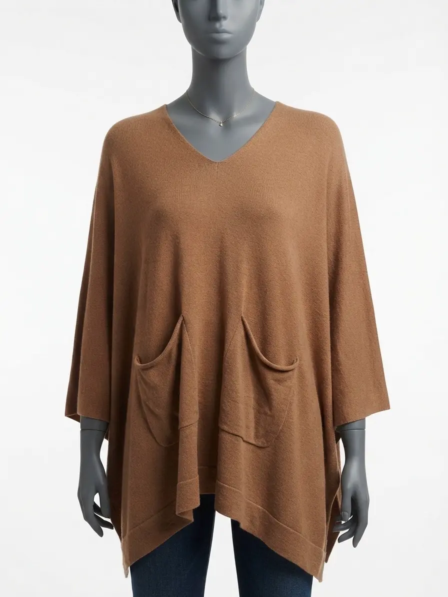 Poncho Elegante con Bolsillos