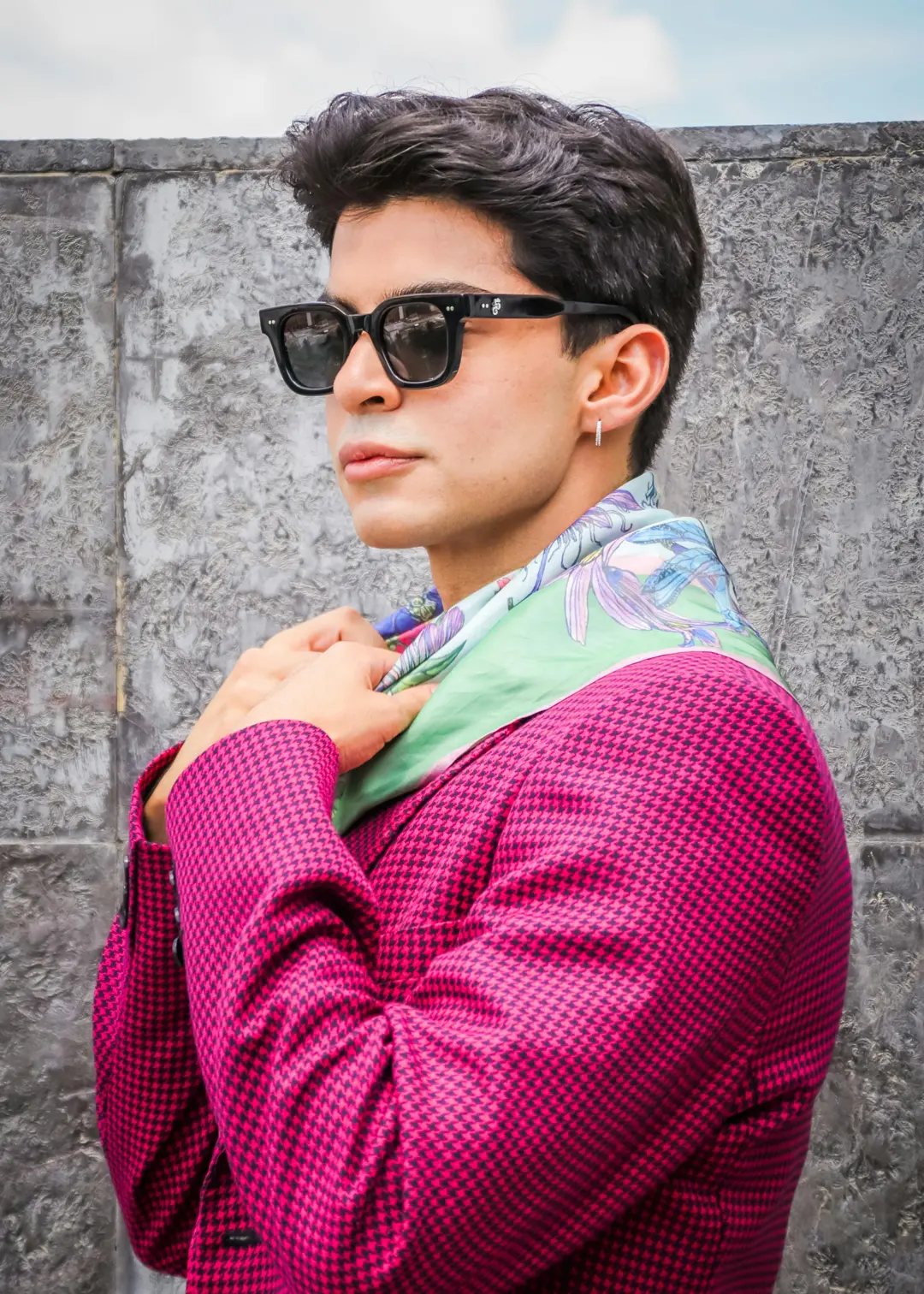 Blazer Houndstooth Vibrante