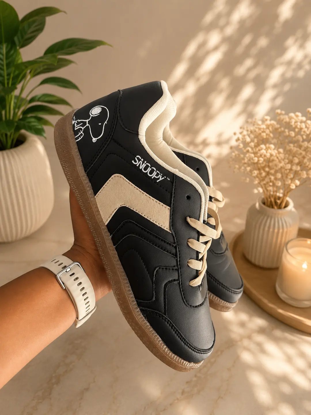 Tenis Snoopy Retro Negro