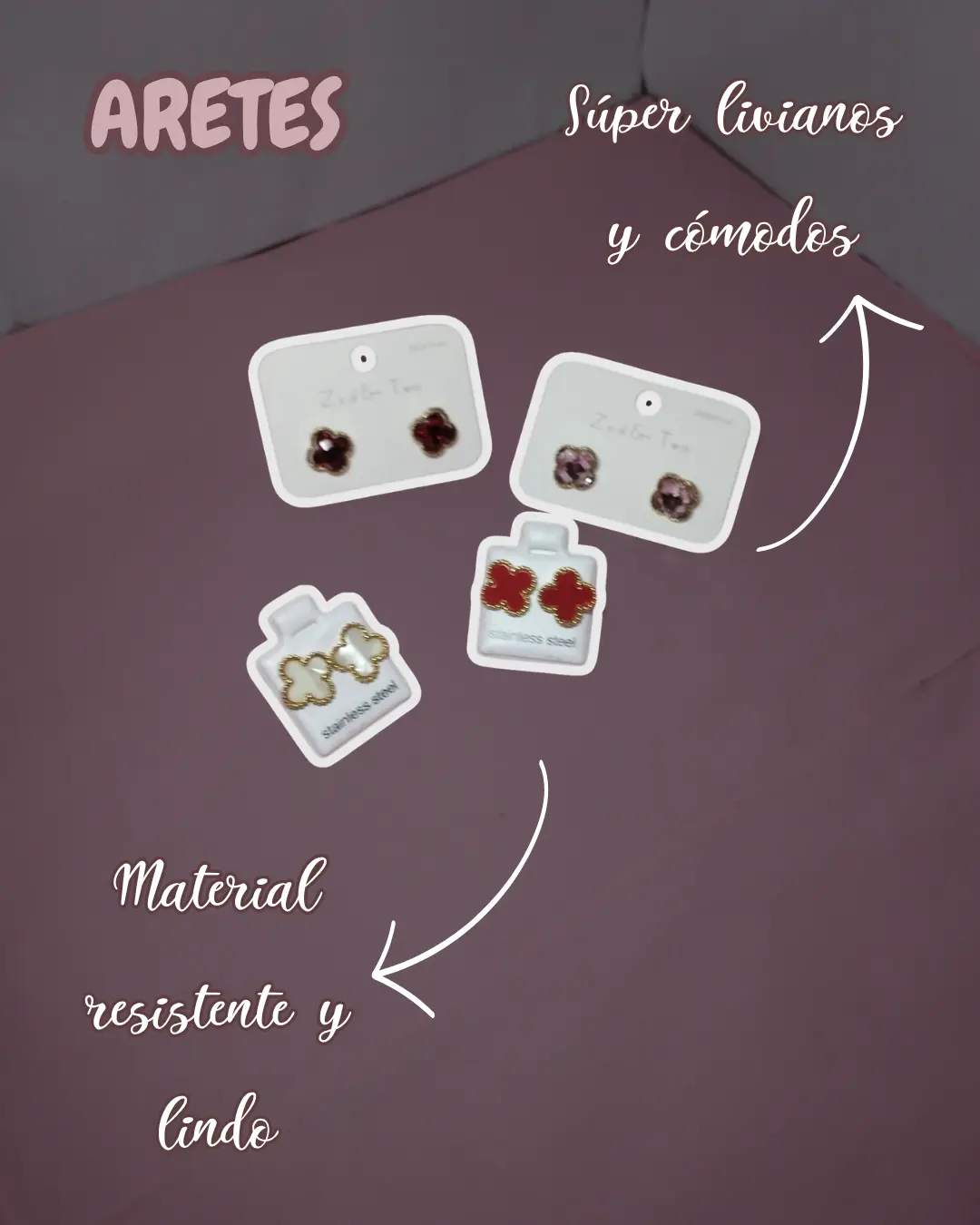Aretes Trébol lisos