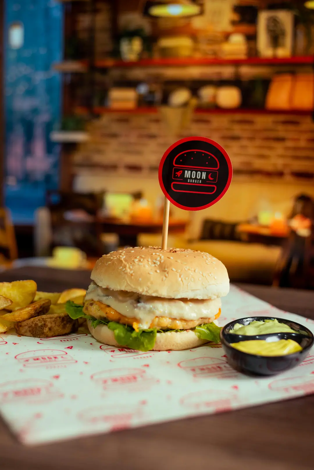 Moon Burger con Patatas Gajo
